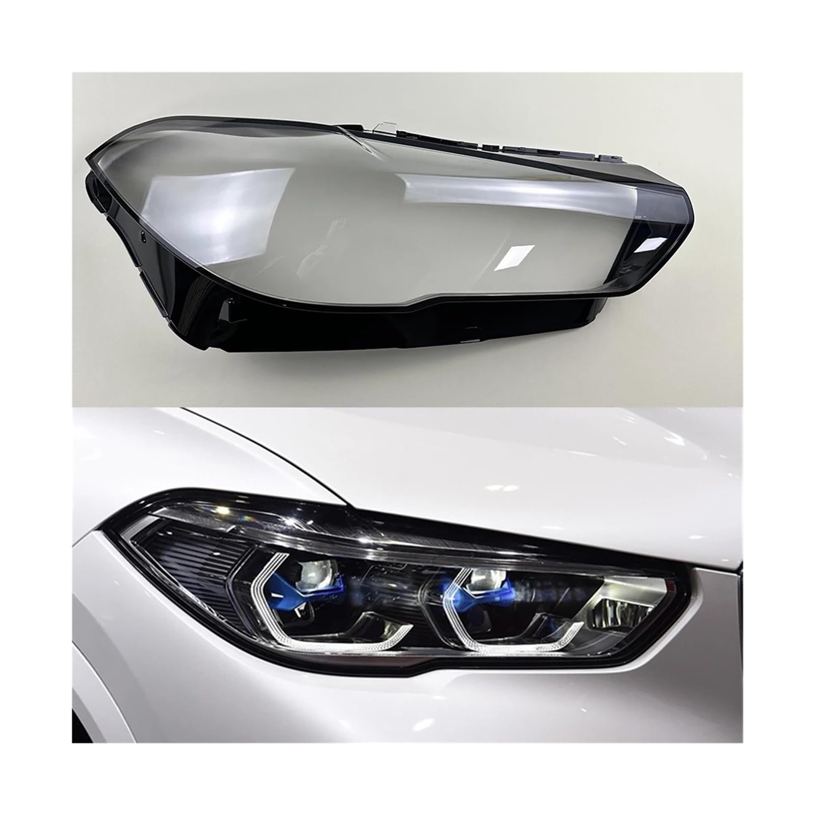 Kompatibel für BMW X5 X6 G05 G06 F95 2019 2020 2021 2022 Scheinwerferabdeckung Scheinwerferschale Transparentes Objektivglas Lampenschirm ersetzen(Right) von FXFUPO