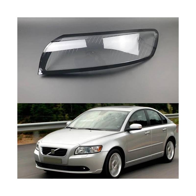Kompatibel für Volvo S40 2007 2008 2009 2010 2011 2012. Scheinwerfer-Objektivabdeckung, transparenter Lampenschirm, Scheinwerferschale, Glaslampenschirm(Left and Right) von FXFUPO