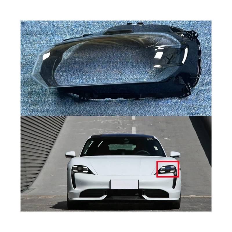 Kompatibel mit Porsche Taycan 2019 2020 2021 2022 2023, Zubehör für reines Elektroauto, Scheinwerfer-Lampenabdeckung, ersetzen Sie das Objektiv(2Pcs Left And Right) von FXFUPO
