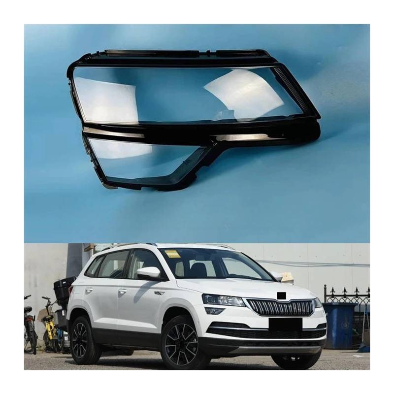 Kompatibel mit Skoda Karoq 2018–2021, Auto-Frontscheinwerferabdeckung, Scheinwerfer-Lampenschirm, Lampenabdeckung, Scheinwerfer-Lichtabdeckungen, Glaslinsen-Schalenkappen(Left and Right) von FXFUPO