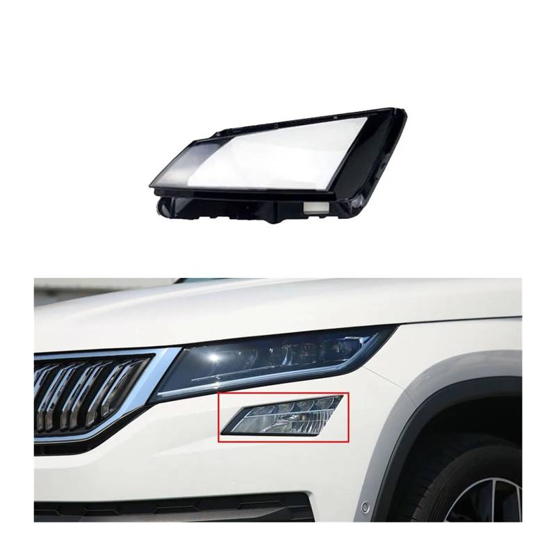 Kompatibel mit Skoda Kodiaq 2017~2020 Auto-Frontscheinwerfer-Abdeckung, Glas, transparente Lampenschirme, Abdeckung, Scheinwerferlinse, Auto-Licht-Lampenschale(Small Left) von FXFUPO
