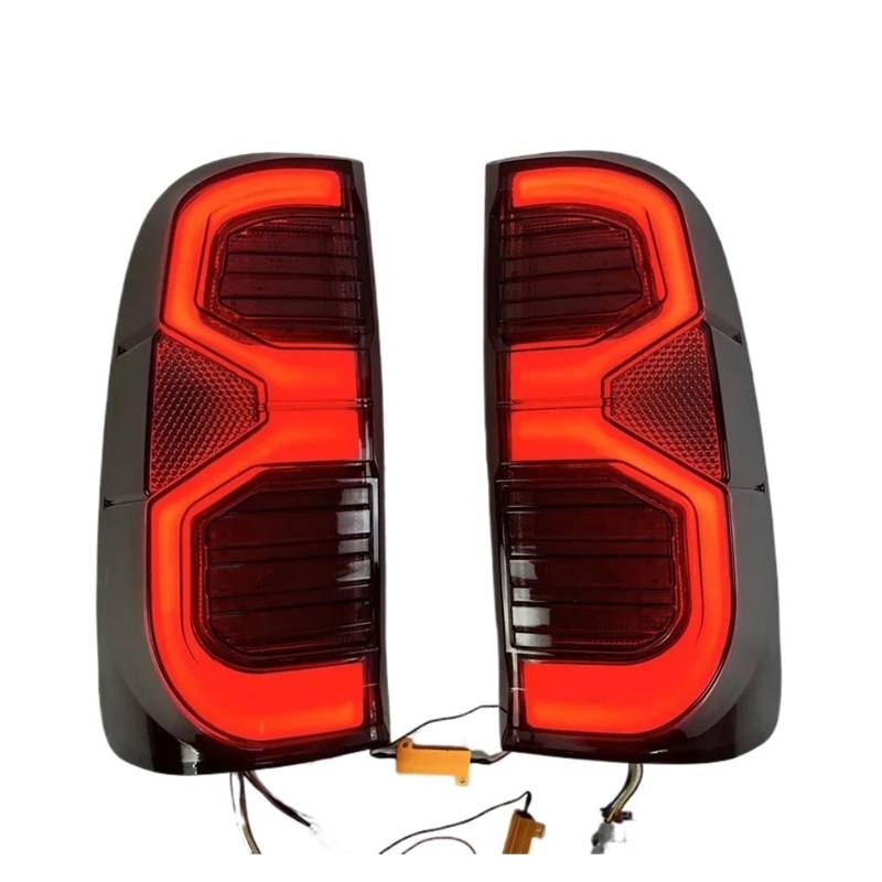 LED-Hinterleuchte + Bremse + Rückwärtsgang + Blinker Auto-LED-Rücklicht Rücklicht Kompatibel für Toyota Hilux Vigo KUN26 SR SR5 2004-2014 von FXFUPO