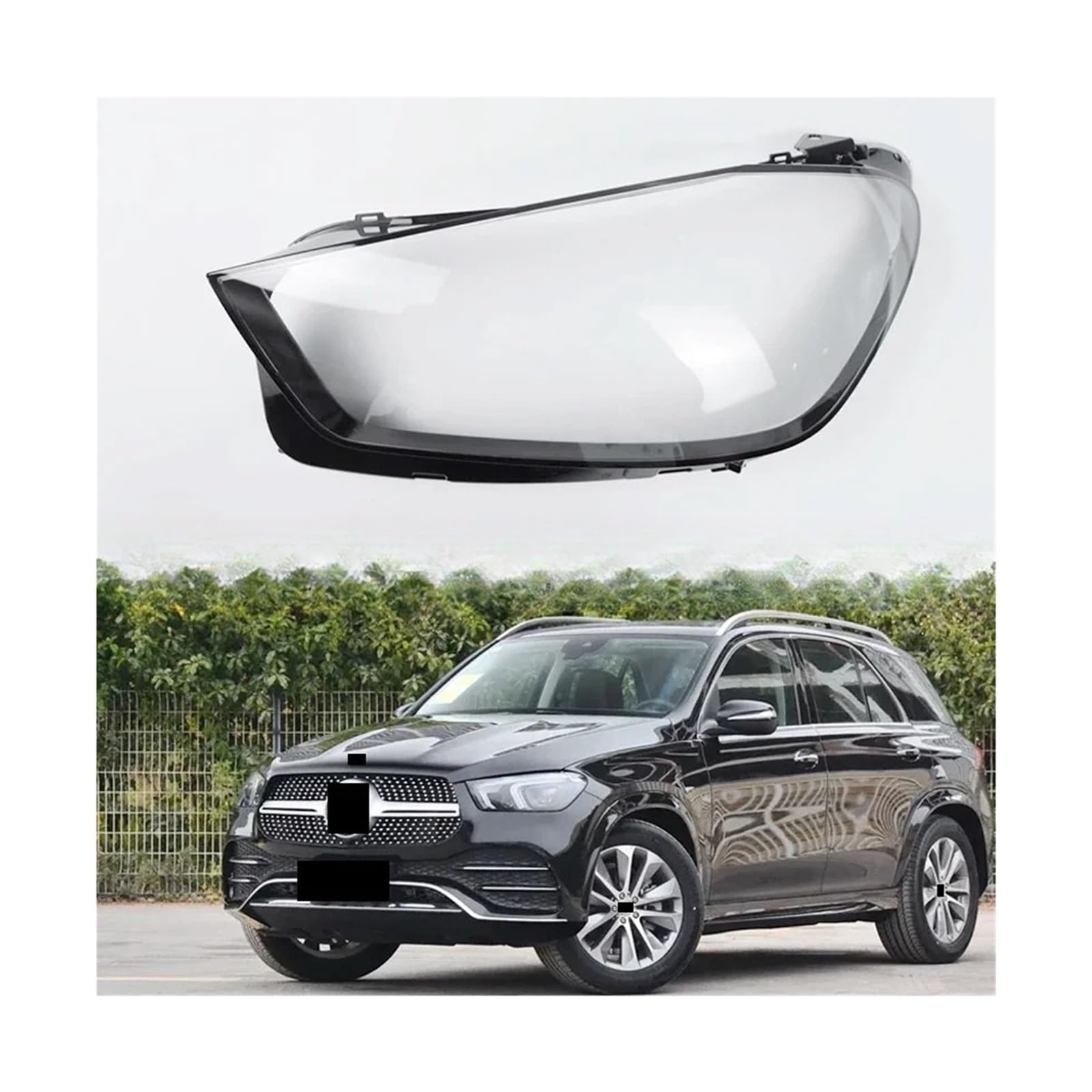 Neu Auto Front Scheinwerfer Objektiv Shell Scheinwerfer Abdeckung Kompatibel Für Benz GLE W167 2020-2023(Left and Right) von FXFUPO