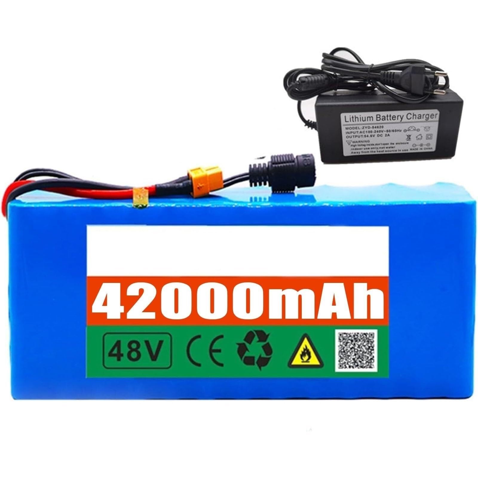 48V 42Ah 13S3P Ebike-Batterie Mit Ladegerät Lithium-Ionen-Akku For 1500W 750W 500W 200W Elektrofahrrad-Rollermotor Elektrofahrrad(T) von FXLBYSMM