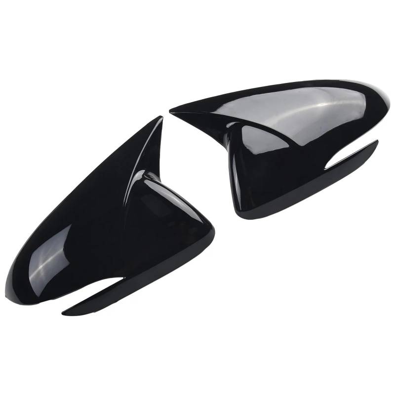 FXMUSG [Replacement] 2 STÜCKE Schwarzglänzende OX-Rückspiegelabdeckung, Dekorative Rückspiegelabdeckung for Hyundai, for Veloster, 2012-2017 von FXMUSG