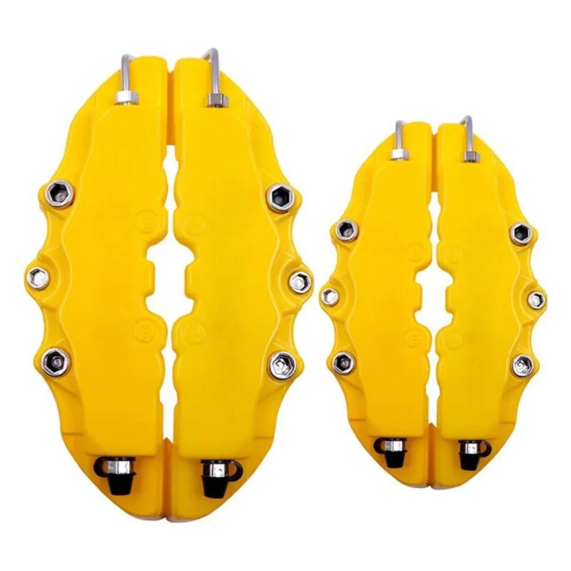 FXMUSG [Replacement] Auto-Bremssattel-Abdeckungssätze, 4-teilig, gelbes 3D-Zubehör, for Bremssattel vorne/hinten, for Scheibenbremsen von FXMUSG