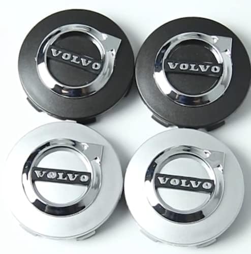 Auto Radkappen, Radnabenkappen, für Volvo V60 2 (II) 225 2018-2024,ABS Auto-Nabenkappen mit Logo,Wasserdicht, staubdicht, rostfrei, Kratzfest und dichtend.,Silver Silver von FXZNB