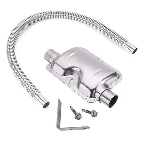 Edelstahl Abgasschlauch Schalldämpfer Set Auspuffrohr Gas-Entlüftungsschlauch Schalldämpfer für Autos Luft Diesel Heizung, 120cm Edelstahl Abgasschlauch Schalldämpfer Set Auspuffrohr Gas-Entlüftungsschlauch Schalldämpfer für Autos Luft Diesel Heizung, 120cm von FYBlossom