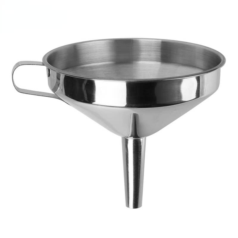 FYMTS Bar-Wein-Bier-Öl-Kolben-Trichter zum Einmachen von Küchengeräten, Metalltrichter mit weitem Mund und abnehmbarem Filter (12CM) von FYMTS