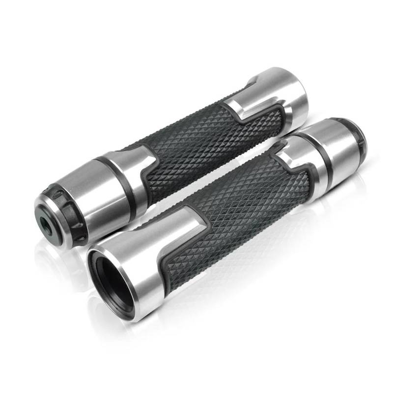 Motorradgriff Für KYMCO Für Xciting 250 400 500 400i S400i 500i Motorradknöpfe Anti-Rutsch-Roller-Griffenden Griffe Stange Handlenker Motorradgriffabdeckung(Silber) von FZCSIMR
