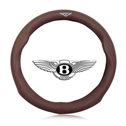 Auto Lenkradabdeckung für Bentley Azure Mark I 1995 1996 1997 1998 1999 2000 2001 2002 2003,Schweißabsorbierende Atmungsaktives Lenkradabdeckungen mit Logo Interior Zubehör,red von FZKUDZLD