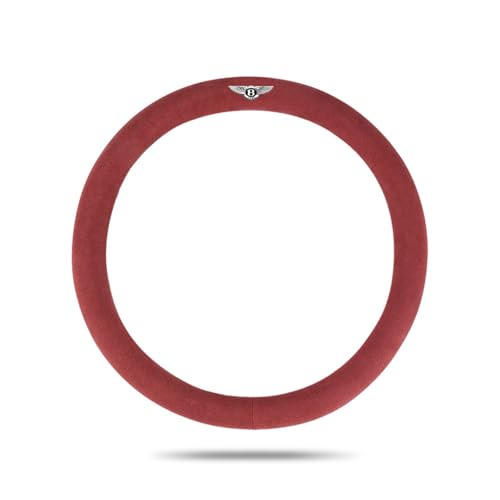 Auto Lenkradabdeckung für Bentley Turbo R/Turbo S/Turbo Rt 1985–1999,Schweißabsorbierende Atmungsaktives Lenkradabdeckungen mit Logo Interior Zubehör,red von FZKUDZLD
