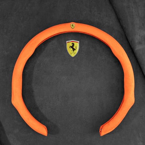 Auto Lenkradabdeckung für Ferrari 360 Challenge Stradale 2003 2004 2005,Schweißabsorbierende Atmungsaktives Lenkradabdeckungen mit Logo Interior Zubehör,red von FZKUDZLD