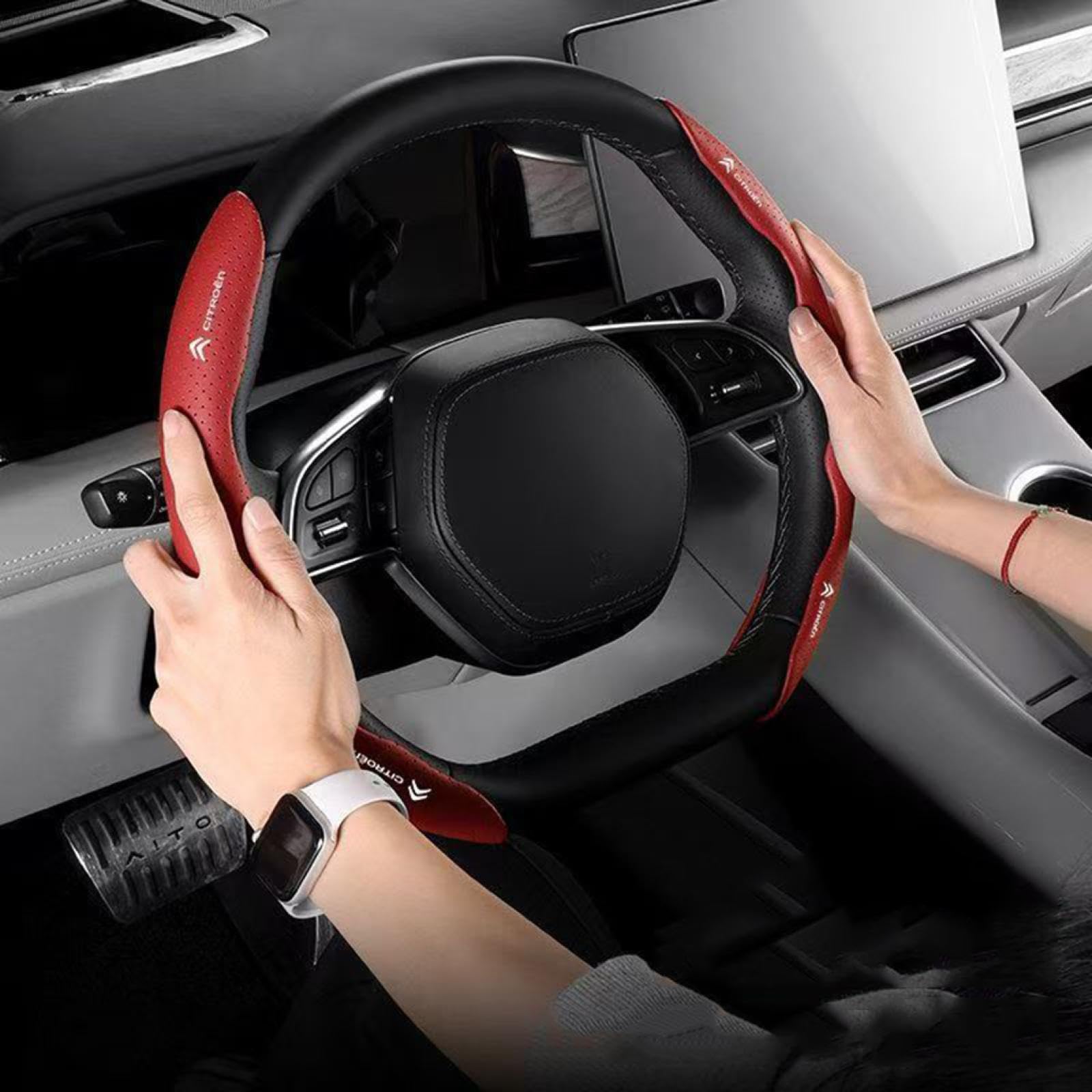 Segmentierter Lenkradschoner für Citroen Jumpy AMI Xsara,Auto Lenkradbezug Lenkradabdeckung Lenkradschutz Innenraum ZubehöR Segmentierter Lenkradschoner für Citroen Jumpy AMI Xsara,Auto Lenkradbezug Lenkradabdeckung Lenkradschutz Innenraum ZubehöR von FZKUDZLD