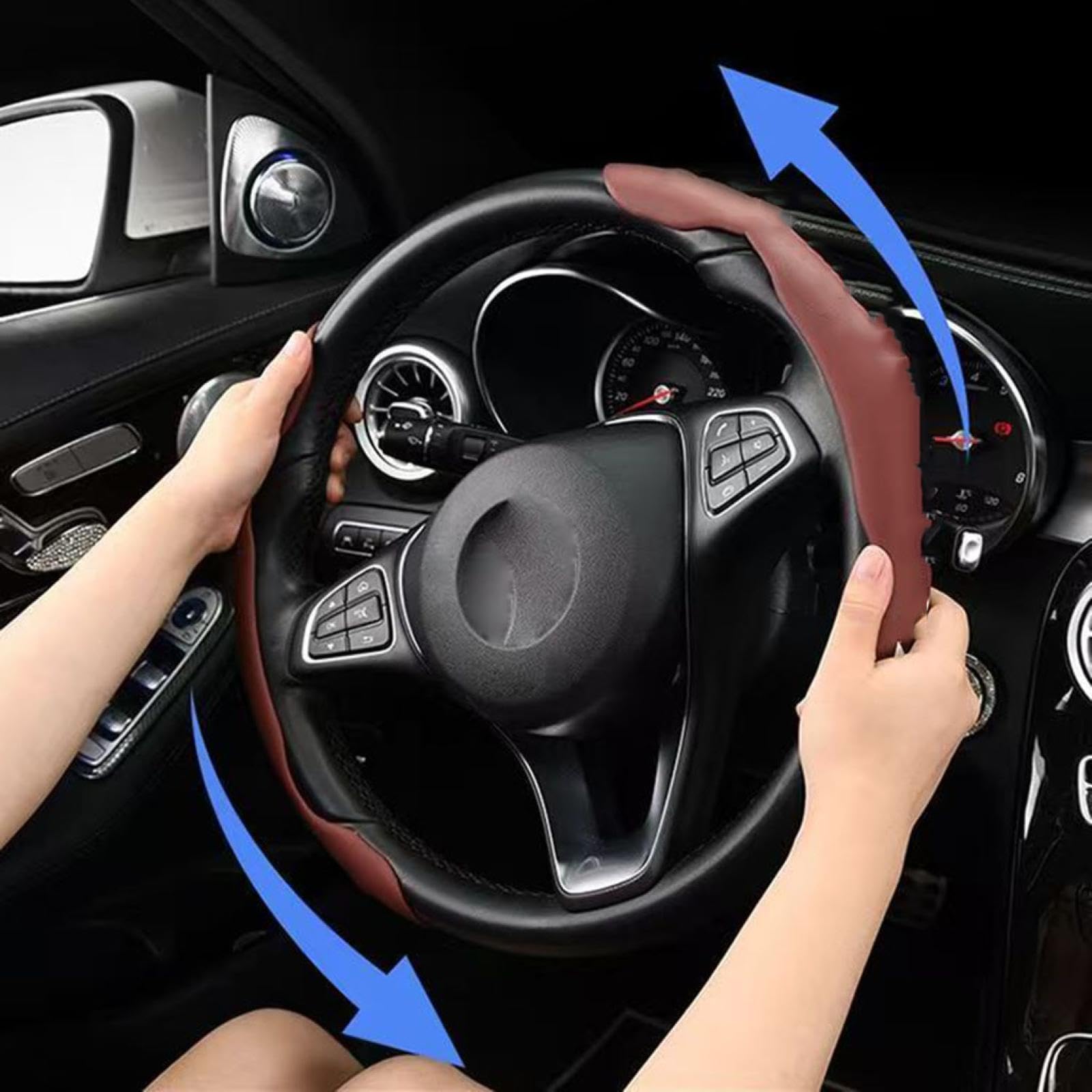 Segmentierter Lenkradschoner für Peugeot Partner/Pick Up,Auto Lenkradbezug Lenkradabdeckung Lenkradschutz Innenraum ZubehöR Segmentierter Lenkradschoner für Peugeot Partner/Pick Up,Auto Lenkradbezug Lenkradabdeckung Lenkradschutz Innenraum ZubehöR von FZKUDZLD