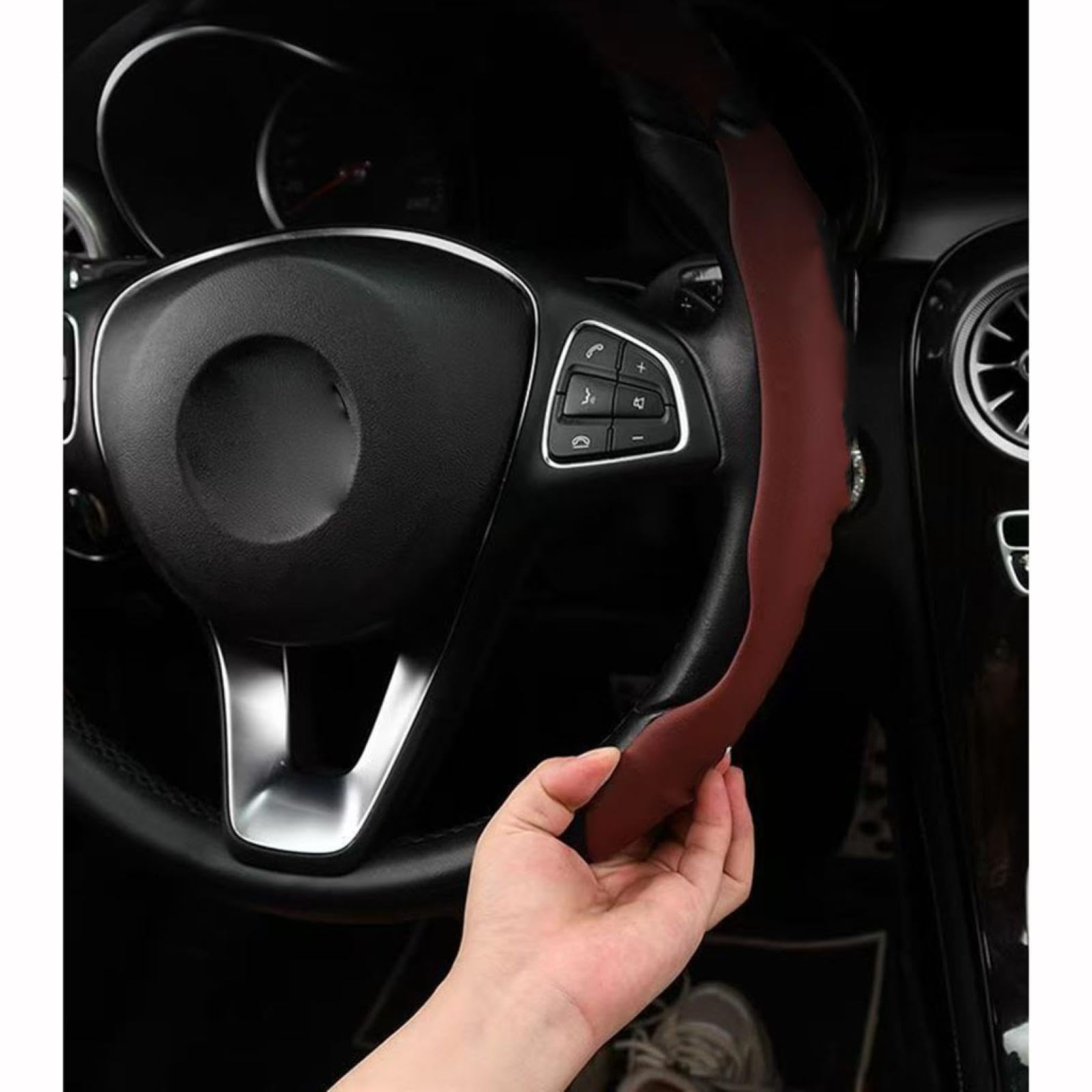 Segmentierter Lenkradschoner für Tesla Model s60D AWD/s70D AWD/s75D AWD/s90D AWD,Auto Lenkradbezug Lenkradabdeckung Lenkradschutz Innenraum ZubehöR Segmentierter Lenkradschoner für Tesla Model s60D AWD/s70D AWD/s75D AWD/s90D AWD,Auto Lenkradbezug Lenkradabdeckung Lenkradschutz Innenraum ZubehöR von FZKUDZLD
