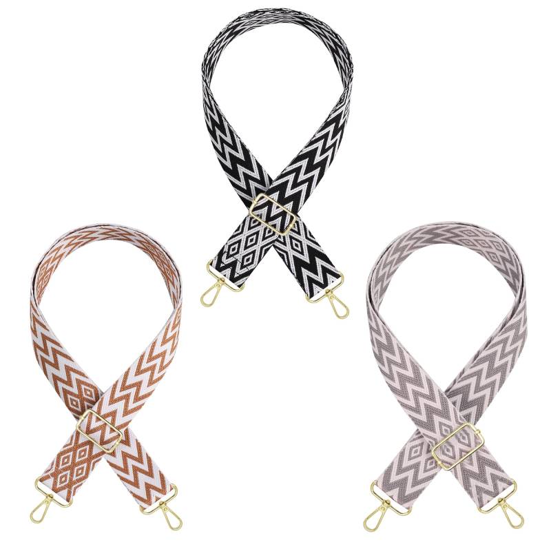 3 Stück Boho taschengurt，einstellbar Schultergurt für Taschen，taschengurte zum wechseln，Schultergurt ，Vielseitige Schulterriemen für Taschen，3 stylische Taschengurte，Schulterpolster Damen von FZSECRIU