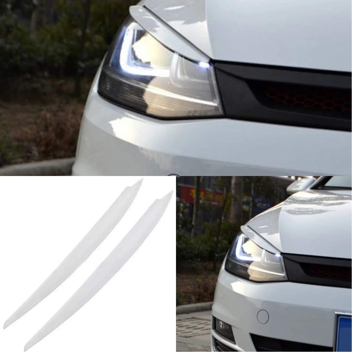 Böser Blick Scheinwerfer Blende Passend für VW Golf 7 MK7 GTI GTD R Club Sport Weiß von FFZ Parts