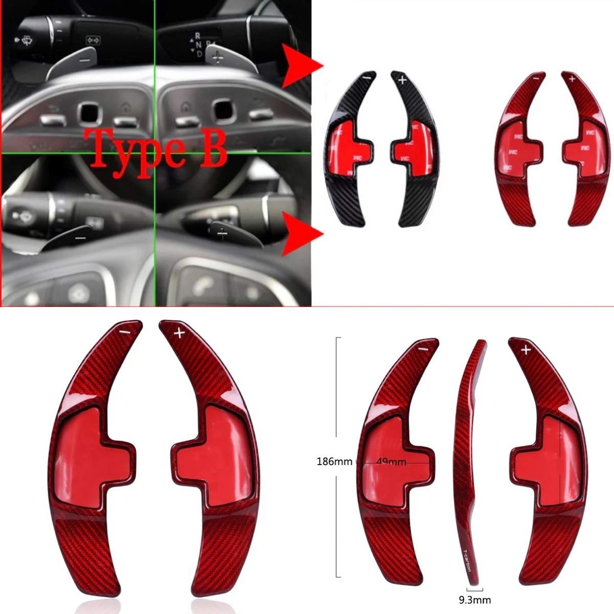 Carbon Optik Schaltwippen Verlängerung Passend für Mercedes Benz A B C E Klasse GLC CLA CLS GLE GLS GLK Carbon Optik Schaltwippen Verlängerung Passend für Mercedes Benz A B C E Klasse GLC CLA CLS GLE GLS GLK von FFZ Parts