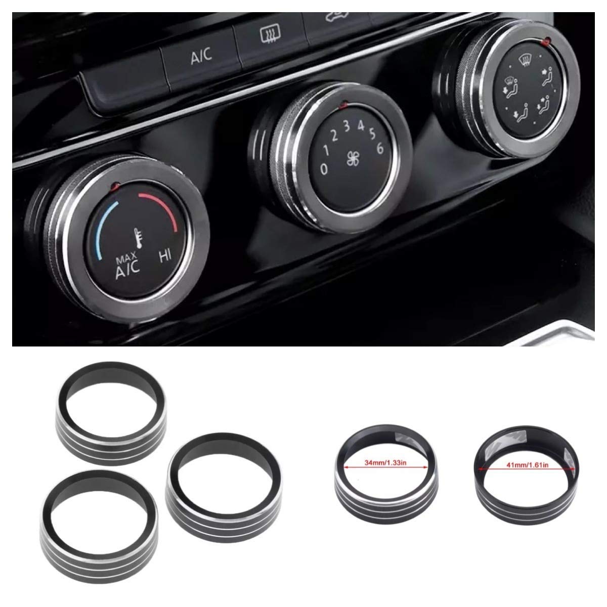 Klima Heizung Zierringe Rahmen Schwarz Passend Für Skoda Kodiaq VW Tiguan 2 AD1 Passat Touran T Roc T Cross Klima Heizung Zierringe Rahmen Schwarz Passend Für Skoda Kodiaq VW Tiguan 2 AD1 Passat Touran T Roc T Cross von FFZ Parts