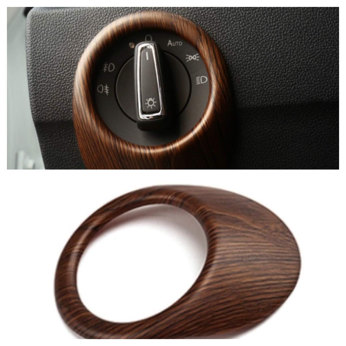 Lichtschalter Blende Abdeckung Rahmen Holz Optik Passend Für VW T-Roc TDI TSI Lichtschalter Blende Abdeckung Rahmen Holz Optik Passend Für VW T-Roc TDI TSI von FFZ Parts