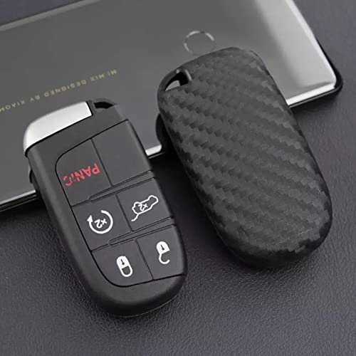 Schlüssel Gummi Cover Schlüsselhülle Carbon Optik Passend für Santa Fe Sorento Sorata Equus von FZZ Parts