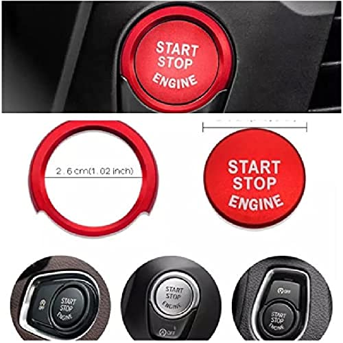 Start Stop Ring mit Druckknopf in Rot Passend für 1er 2er 3er 4er 5er 6er 7er X1 X3 X4 X5 X6 GT von Marke: FZZ Parts
