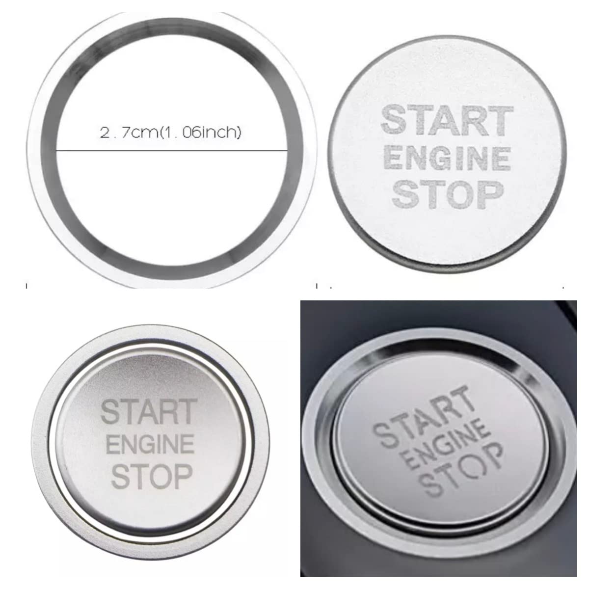 Start Stop Ring mit Druckknopf in Silber Passend für A4 S4 RS4 B9 A5 S5 RS5 F53 Q5 SQ5 Q7 FY A6 S6 RS6 C7 A7 S7 RS7 C8 Start Stop Ring mit Druckknopf in Silber Passend für A4 S4 RS4 B9 A5 S5 RS5 F53 Q5 SQ5 Q7 FY A6 S6 RS6 C7 A7 S7 RS7 C8 von FZZ Parts