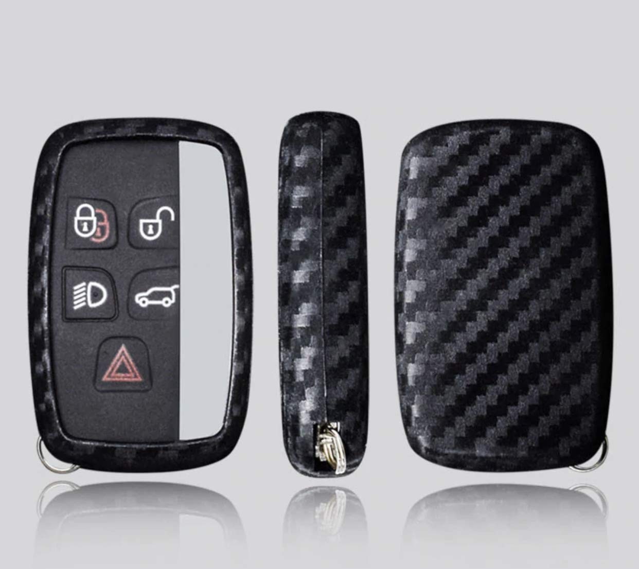 FZZ Parts Schlüssel Gummi Cover Schlüsselhülle Carbon Optik Passend für Land Rover Discovery Freelander von FFZ Parts