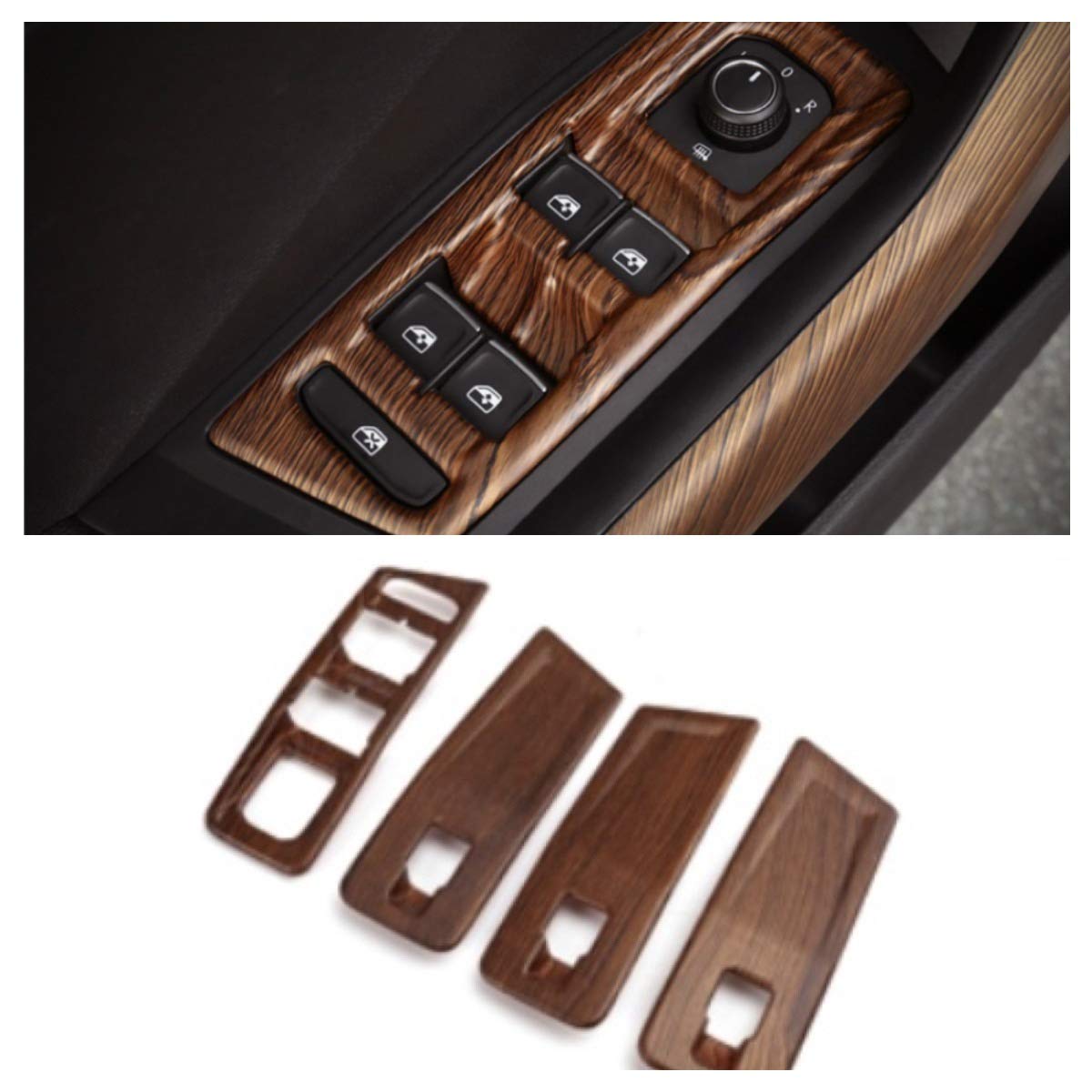 Fensterheber Rahmen Blende Abdeckung in Holz Optik Passend Für VW T-Roc TDI TSI Rline Fensterheber Rahmen Blende Abdeckung in Holz Optik Passend Für VW T-Roc TDI TSI Rline von FFZ Parts