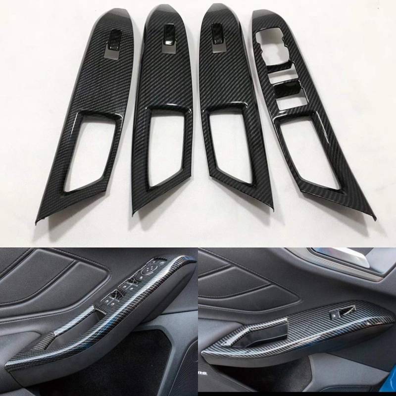 Fensterheber Rahmen Carbon Optik Passend für Ford Focus 4. Generation Ab Bj 2018 von FFZ Parts