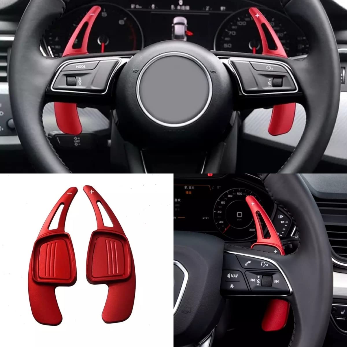 Schaltwippen Verlängerung Paddel Passend Für A1 A3 A4 A5 A6 A7 Q3 Q5 Q7 TT neue Modele in Rot Schaltwippen Verlängerung Paddel Passend Für A1 A3 A4 A5 A6 A7 Q3 Q5 Q7 TT neue Modele in Rot von FFZ Parts
