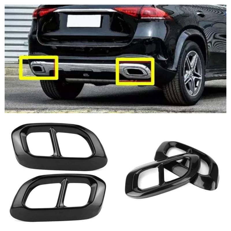 FFZ Parts Schwarze Auspuff Blende Rahmen Abdeckung Passend für GLC GLE GLS V8 Look von FFZ Parts