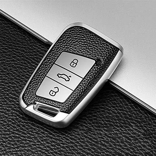 Smart Schlüssel Gummi Schlüsselhülle in Silber Passend Für VW Golf 7 T-Roc Tiguan 2 Passat B8 Aerton von FZZ Parts