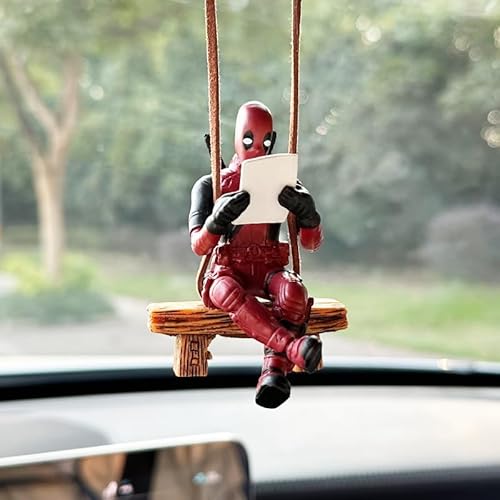 FaJoek Autospiegel Anhänger Deadpool - Autozubehör zum Aufhängen, Auto Deko für Rückspiegel, Lustige Dekoration (Stil 1) von FaJoek