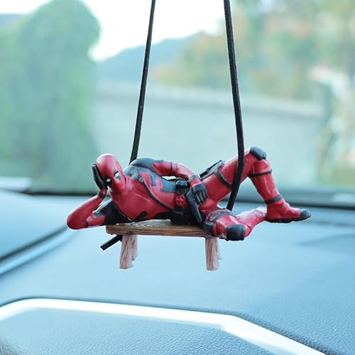 FaJoek Autospiegel Anhänger Deadpool - Autozubehör zum Aufhängen, Auto Deko, Rückspiegel Anhänger, Lustige Dekoration für Spiegel (Stil 2) von FaJoek