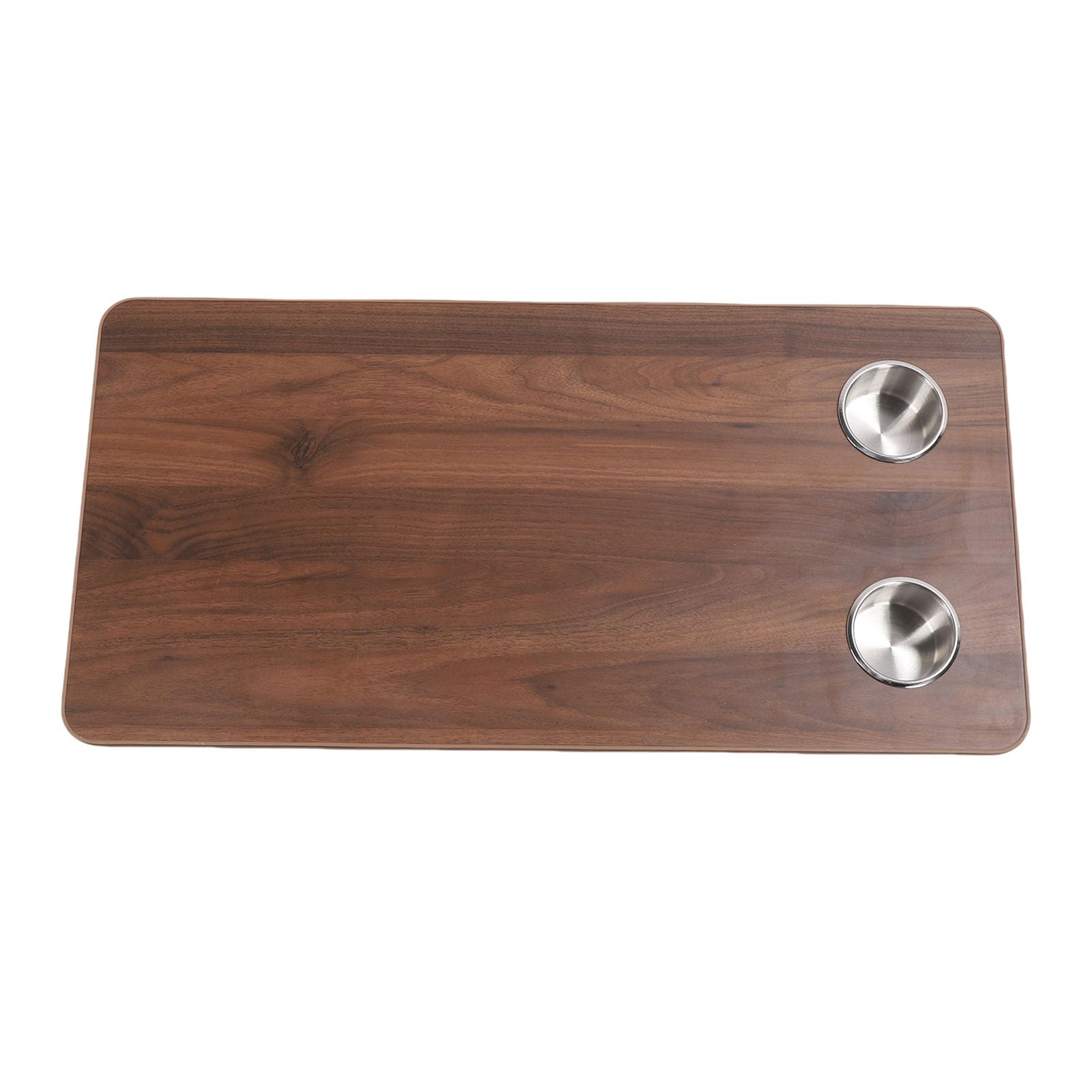 Bootstisch, Wohnmobiltisch, Eichenholztisch, abnehmbar, höhenverstellbar, mit Fußplatte und 2 Getränkehaltern, für Wohnmobil, Boot, 80 x 40 cm (Holzmaserung) von Fabater
