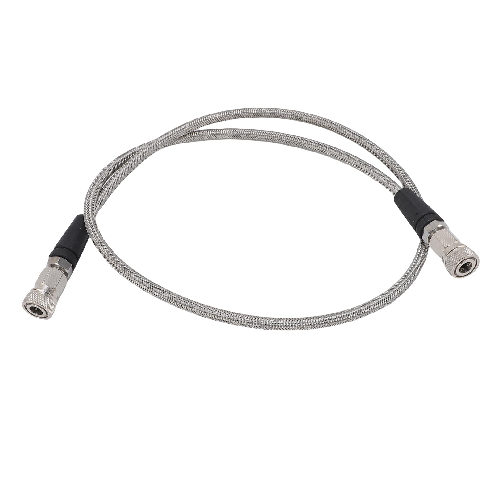 Fabater 39 Zoll Hochdruckschlauch zum Aufpumpen oder Verlängern, Hochdruckschlauch aus kohlefasergewebtem Edelstahl, Doppel-Innengewindeköpfe, 8-mm-Schnellanschluss (Edelstahlfarbe) von Fabater
