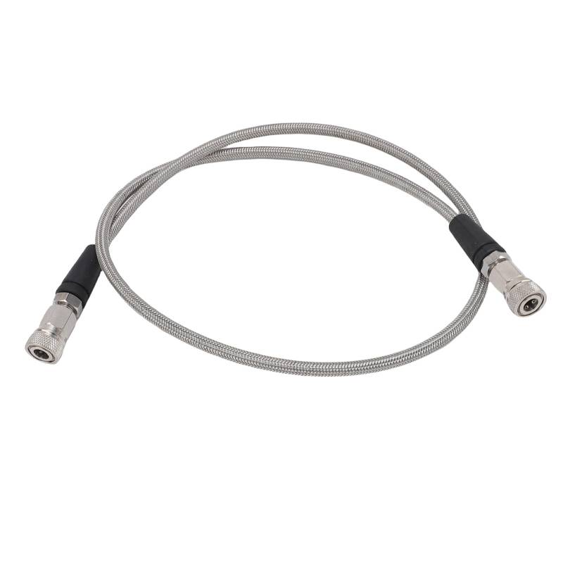 Fabater 39 Zoll Hochdruckschlauch zum Aufpumpen oder Verlängern, Hochdruckschlauch aus kohlefasergewebtem Edelstahl, Doppel-Innengewindeköpfe, 8-mm-Schnellanschluss (Edelstahlfarbe) von Fabater