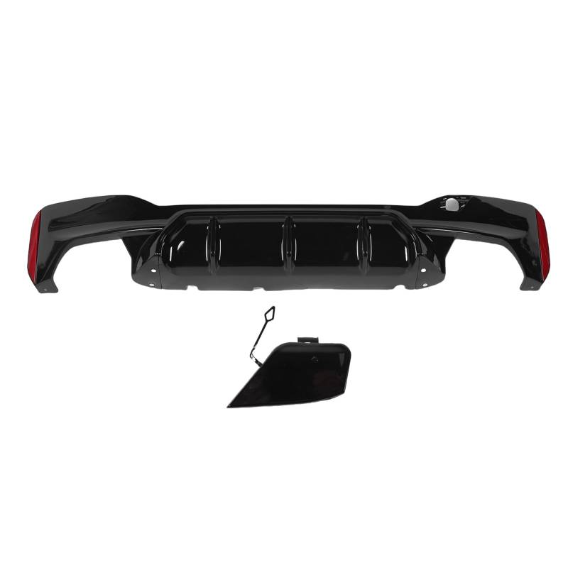 Heck Stoßfänger Lippendiffusorin, Kompatibel mit 5er G30 G31 M5 M Sport Stoßfänger, Hinterer Stoßstangen Valance Spoiler Luftdamm Kinnsplittersleisten mit Reflektierenden (Helles von Fabater