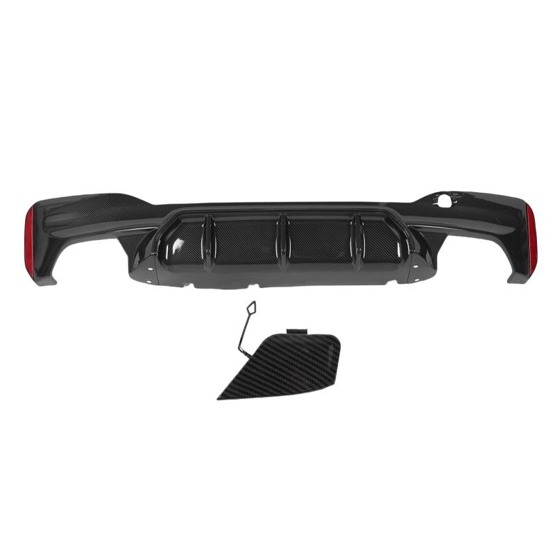 Heck Stoßfänger Lippendiffusorin, Kompatibel mit 5er G30 G31 M5 M Sport Stoßfänger, Hinterer Stoßstangen Valance Spoiler Luftdamm Kinnsplittersleisten mit Reflektierenden von Fabater