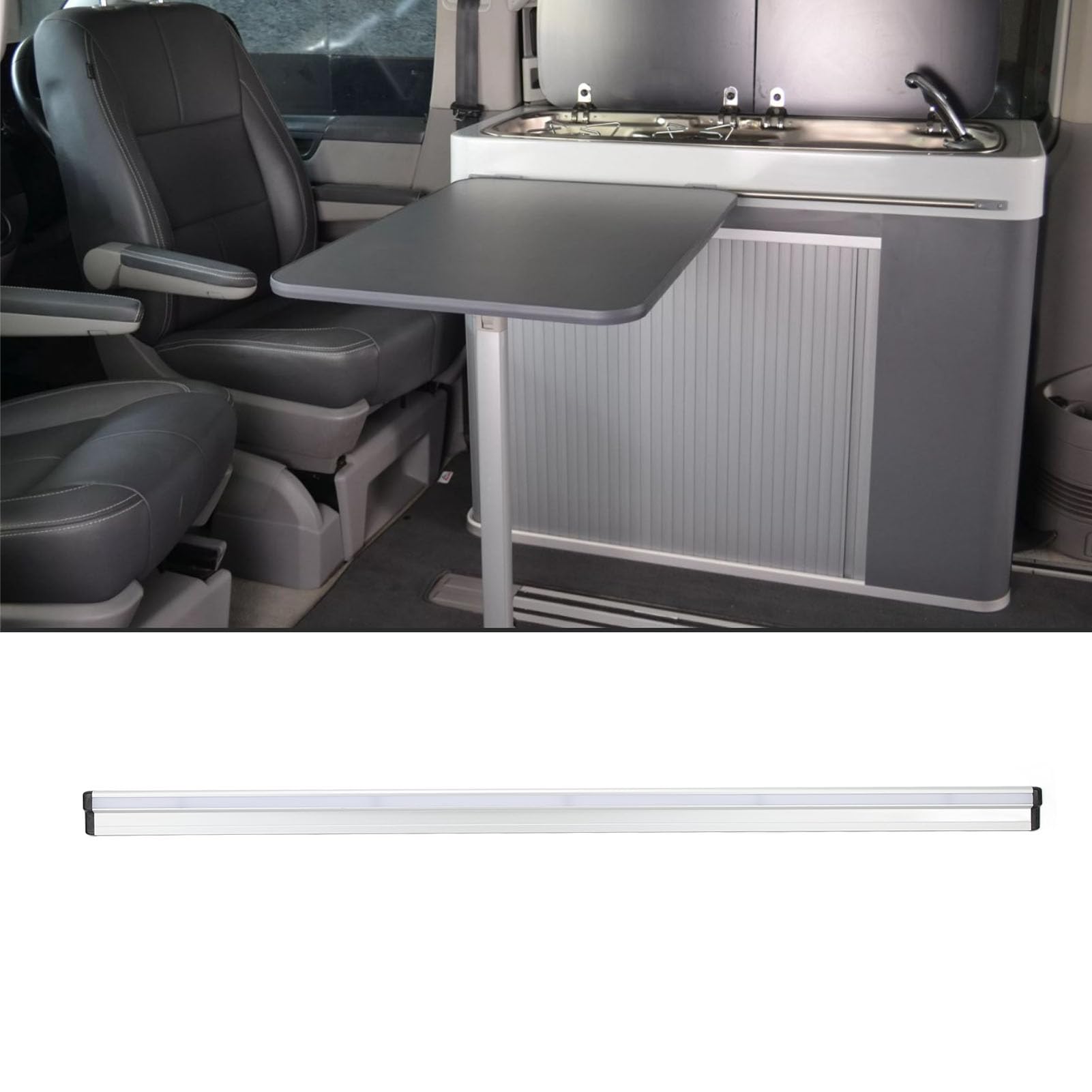RV-Tischschiene, 38,6 Zoll RV-Tischgleitschiene Aluminiumlegierungs-Gleitschiene für RV-Yacht, RV-Tischhalterung für Schiebetischunterstützung, von Fabater
