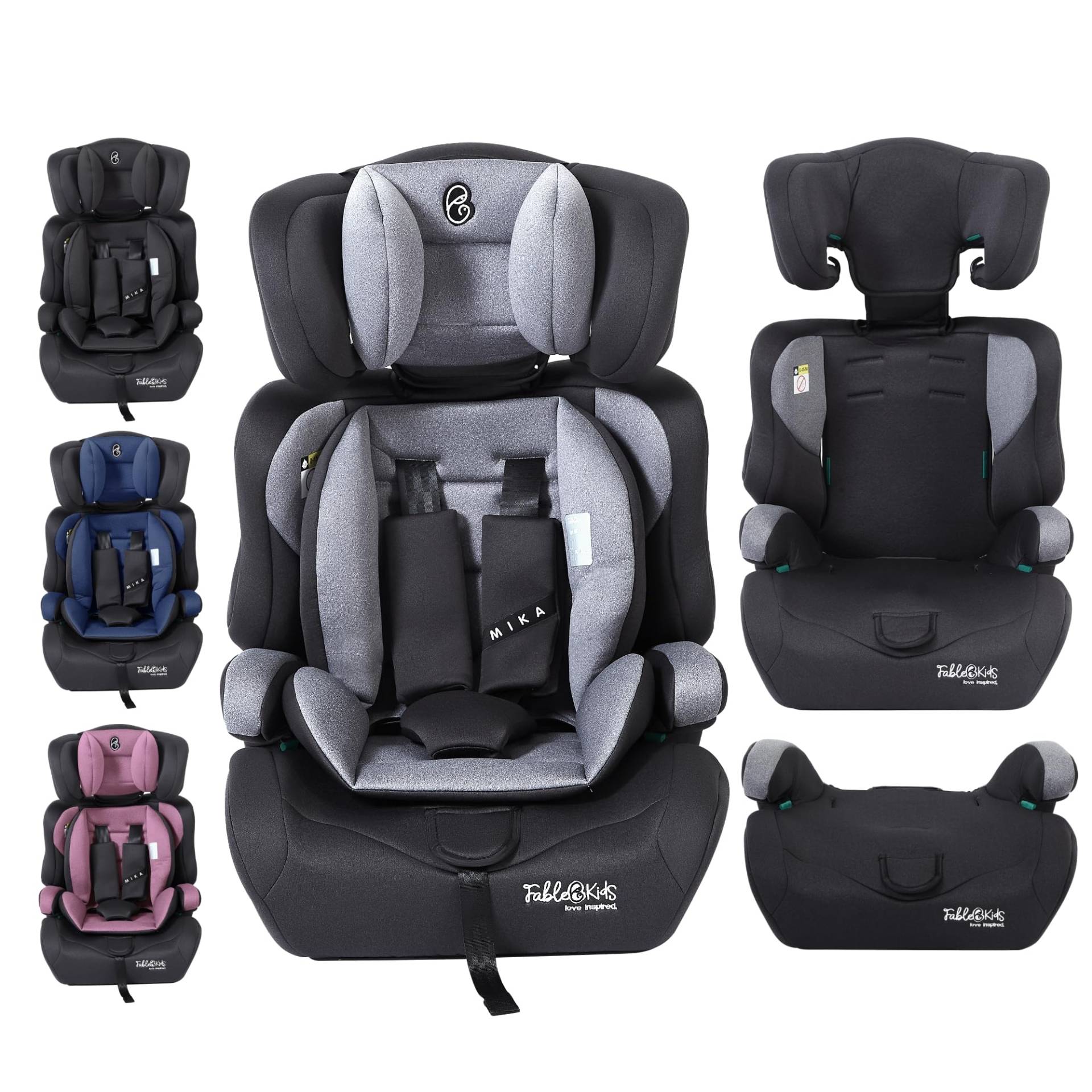 FableKids Kinderautositz | 3-Punkt-Sicherheitsgurt | Autokindersitz ab 15 M. | Autositz für Kinder 76-150 cm | Kindersitz einstellbare Kopfstütze | ECE R129/03 | Verstellbar 44,5x41x68-75cm | Grau FableKids Kinderautositz | 3-Punkt-Sicherheitsgurt | Autokindersitz ab 15 M. | Autositz für Kinder 76-150 cm | Kindersitz einstellbare Kopfstütze | ECE R129/03 | Verstellbar 44,5x41x68-75cm | Grau von FableKids