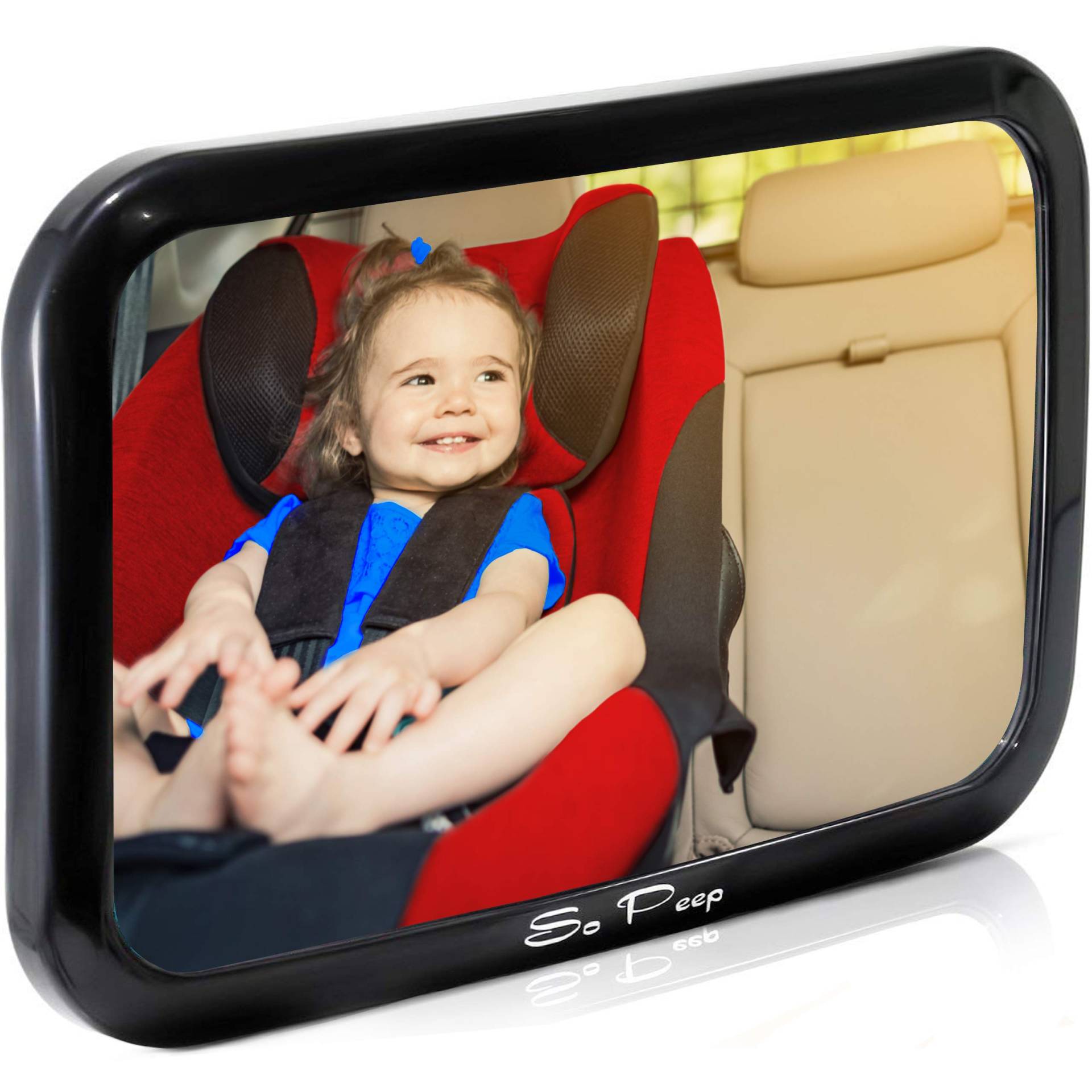 So Peep Baby Rücksitzspiegel - Baby Erstausstattung fürs Auto - Kindersitz-Spiegel für Babys & Kinder - Stabiler & bruchsicherer Baby-Auto-Rückspiegel von Facai