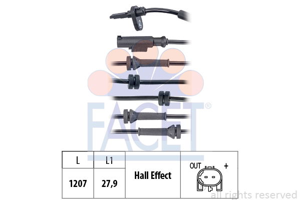 Sensor, Raddrehzahl Facet 21.0214 von Facet