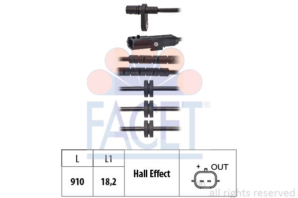 Sensor, Raddrehzahl Hinterachse Facet 21.0254 von Facet