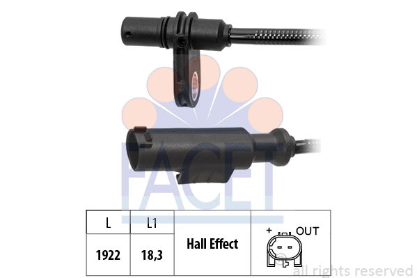 Sensor, Raddrehzahl Hinterachse links Facet 21.0242 von Facet