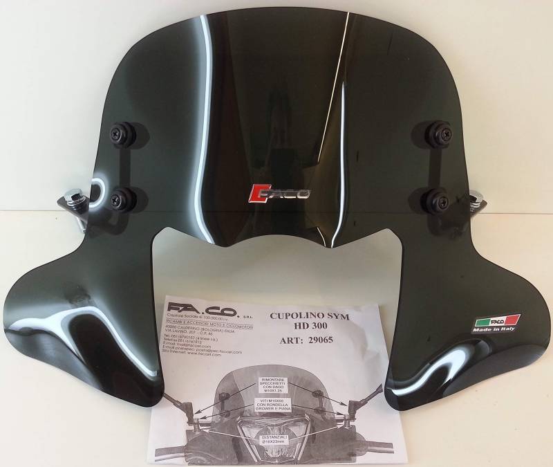 FACO Rauchgrau SYM HD 300 'New Line' - Universelle Passform - Modern - Clip-on oder Bolt-on von FACO