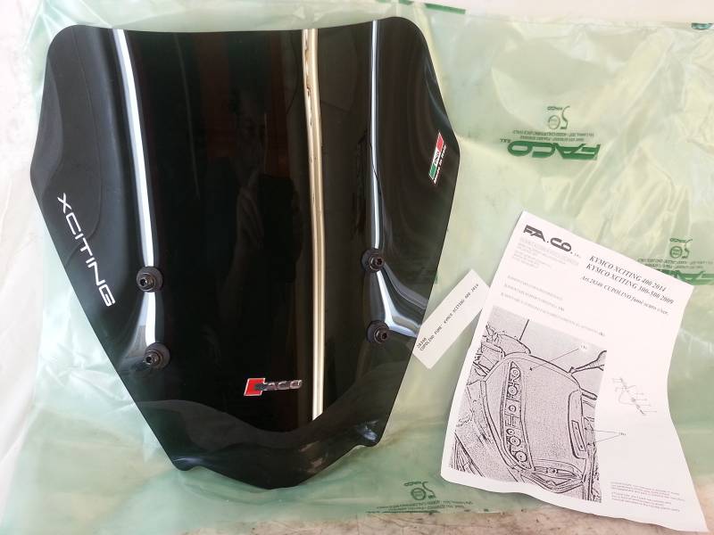 Windbrecher dunkelgrau für Kymco Xciting 300-500 ab 2009 und Modell 400 ab 2013, Artikelnr. 28340 von Faco