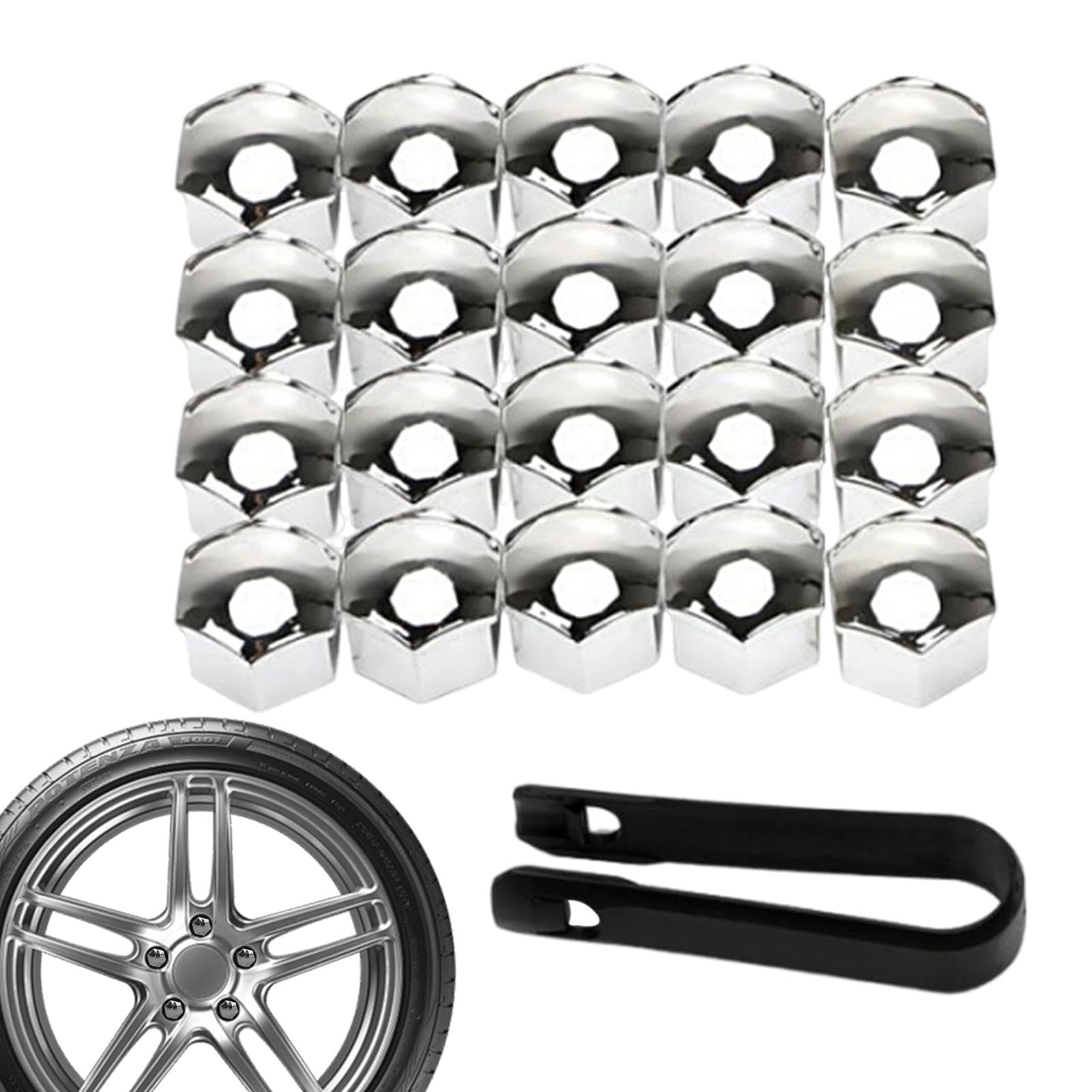 Auto-Radmutter-Abdeckung, Auto-Radmutter-Kappen - Radmutternabdeckungen Schutzkappe,20 Stück Reifen-Schraubkappen mit Entfernungswerkzeug, 17 mm, 19 mm, 21 mm Reifenmutternabdeckungen, automatischer F Auto-Radmutter-Abdeckung, Auto-Radmutter-Kappen - Radmutternabdeckungen Schutzkappe,20 Stück Reifen-Schraubkappen mit Entfernungswerkzeug, 17 mm, 19 mm, 21 mm Reifenmutternabdeckungen, automatischer F von Facynde